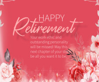 Happy Retirement Card Medium Rectangle template