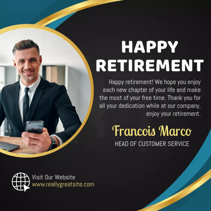 Happy Retirement Template | PosterMyWall