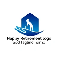 happy retirement Logo template