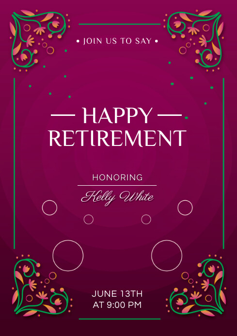 Basic Retirement Card Design Retirement Printable Card Designs Sjabloon HAPPY RETIREMENT FLAYER