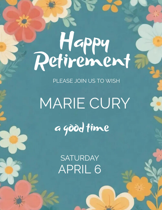 HAppy Retirement Flyer Template PosterMyWall