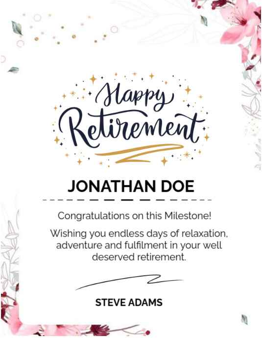 Happy Retirement Greetings card Pamflet (VSA Brief) template