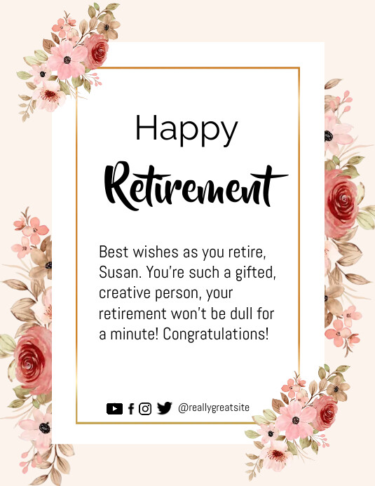 Retirement Front 1.00K+ Free Retirement Card Templates | PosterMyWall