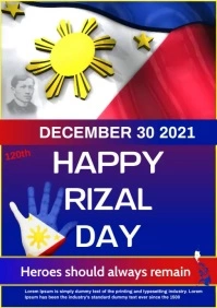 happy Rizal day video A4 template