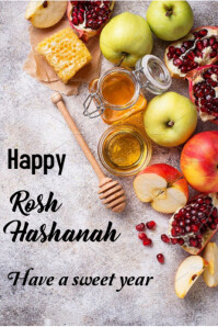 Grå Rosh Hashanah Poster Template