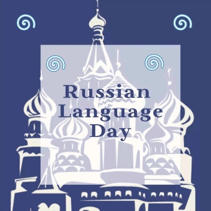 Happy Russian Language Day Instagram post Wpis na Instagrama template