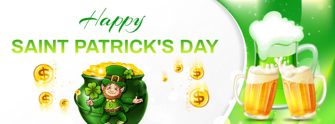 Happy Saint Patrick's Day Banner Zdjęcie w tle na Facebooka template