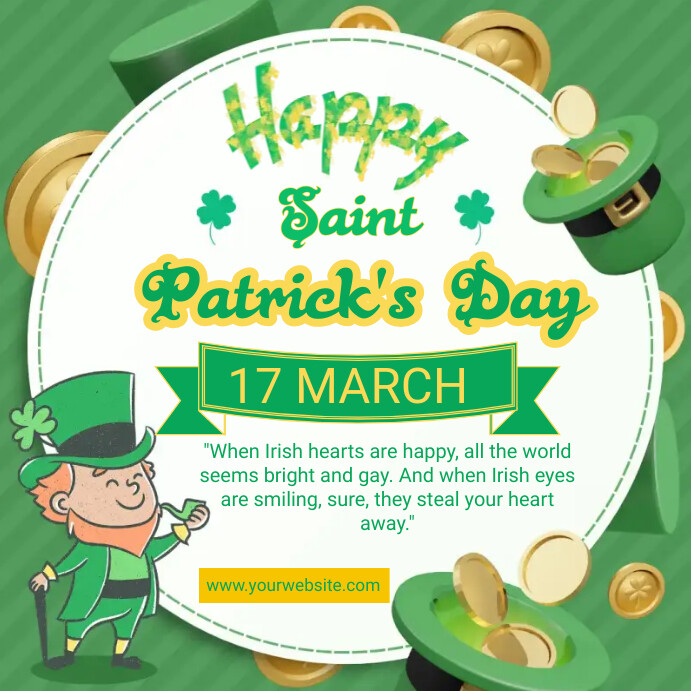 Happy saint Patrick's day Instagram post temp Template | PosterMyWall