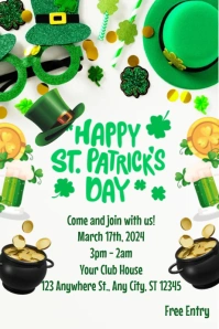 happy saint patrick day poster template