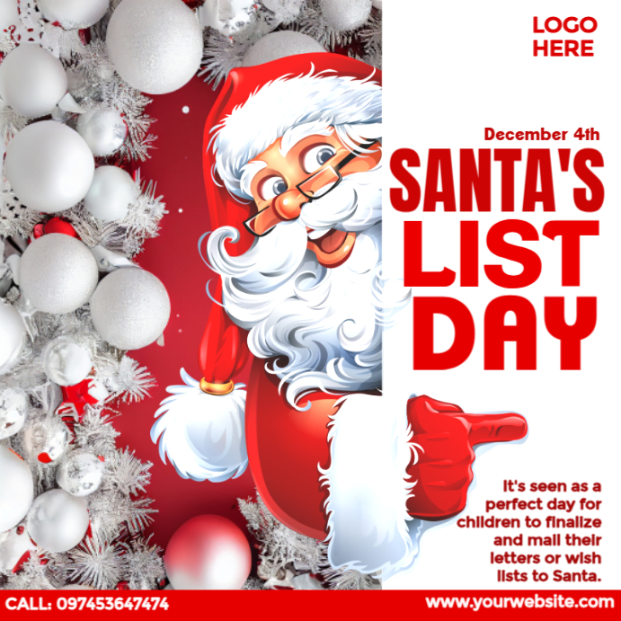 Copy of Happy Santa's List Day | PosterMyWall