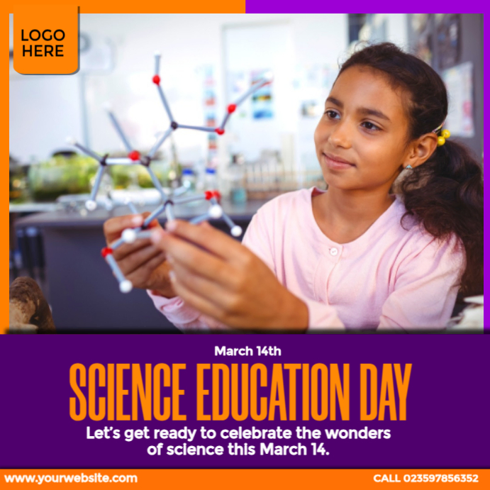 Plantilla de Happy Science Education Day | PosterMyWall