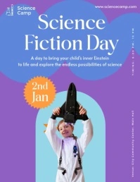 Happy science fiction day flyer template Volante (Carta US)