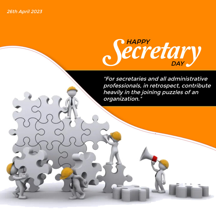 Modèle HAPPY SECRETARY DAY POSTER TEMPLATE | PosterMyWall