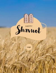 Happy Shavuot Day Volantino (US Letter) template