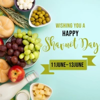 happy shavuot day poster โพสต์บน Instagram template