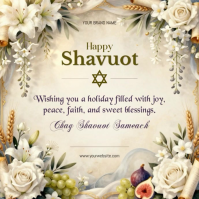 Happy Shavuot Social Media Greeting Post Template Publicación de Instagram