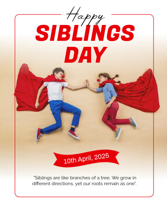 Happy Siblings Day Banner Post Template | PosterMyWall