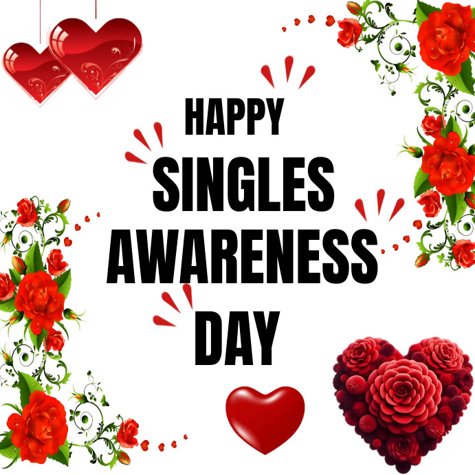 Happy singles awareness day flyer Instagram Plasing template