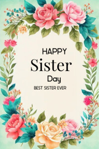 Happy sister day Плакат template