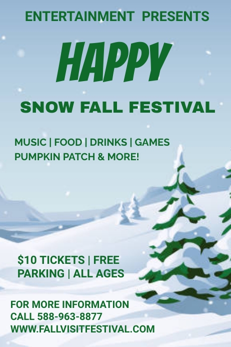 Snow Making Flyer Happy snow fall flyers Template | PosterMyWall