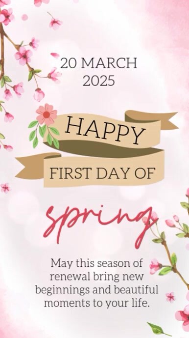 happy spring announcement online design template | PosterMyWall