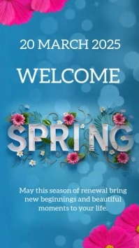 happy spring announcement online design template История на Instagram