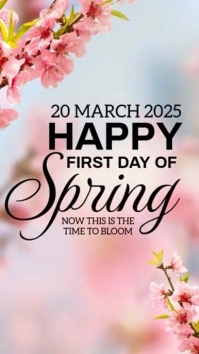 happy spring announcement online design template Instagram Story