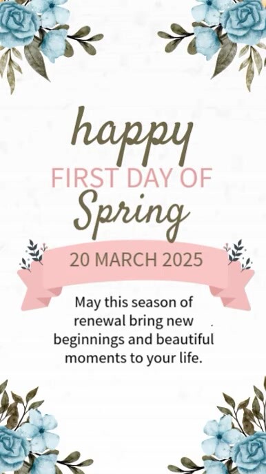 Copy of happy spring announcement online design template | PosterMyWall