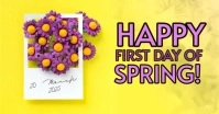happy spring announcement online design template Facebook Shared Image