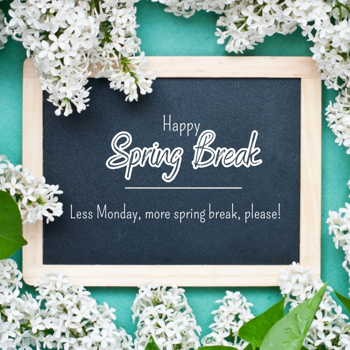 happy spring break, spring break celebration Instagram 帖子 template