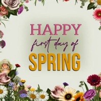 Happy Spring Day Splashed HAPPY SPRING day WISHES BANNER Template | PosterMyWall
