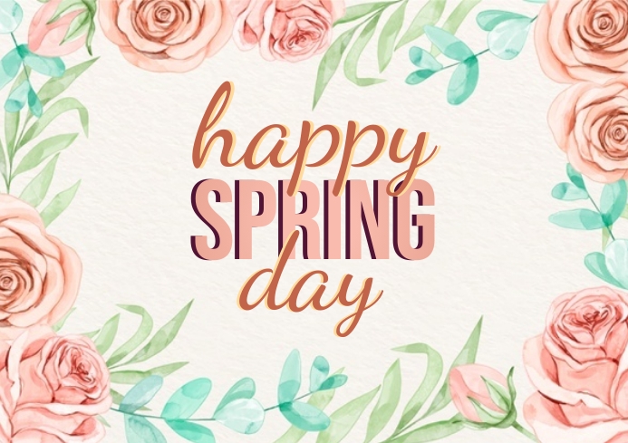 HAPPY SPRING DAY CARD AD TEMPLATE A4