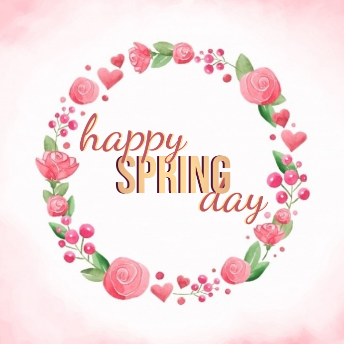 HAPPY SPRING DAY CARD AD TEMPLATE Сообщение Instagram