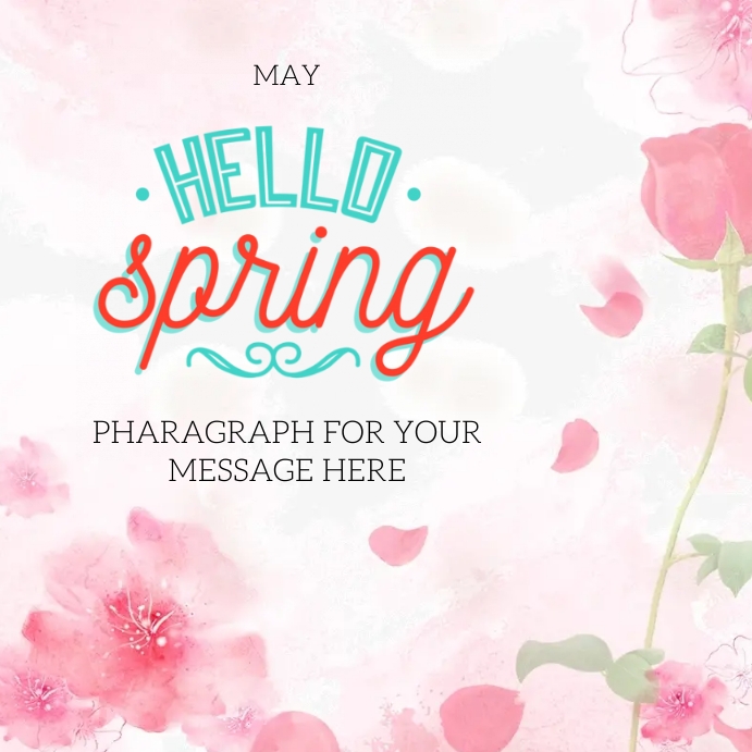 happy SPRING day wishes design template | PosterMyWall
