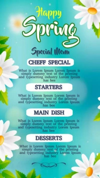 Happy spring menu Post Historia de Instagram template