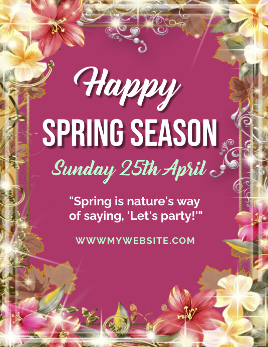 happy spring season flyer Template | PosterMyWall
