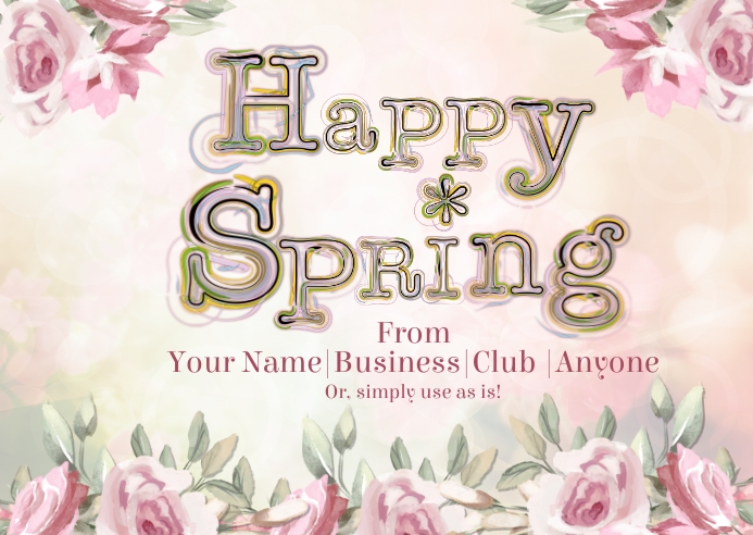 Business Happy Spring Typography Postcard Free Video Template ...