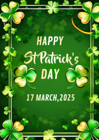 Happy ST Patrick's Day Template 2025 A4