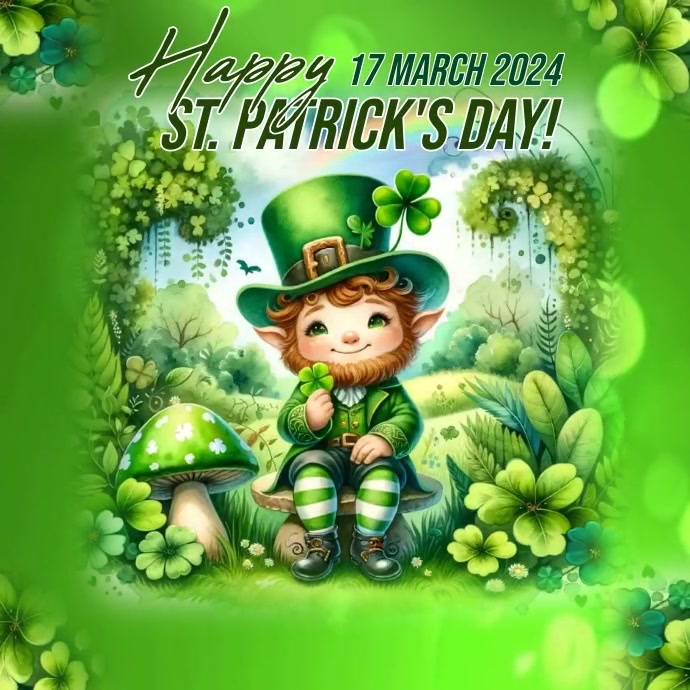 happy st patrick's day instagram post Kwadrat (1:1) template
