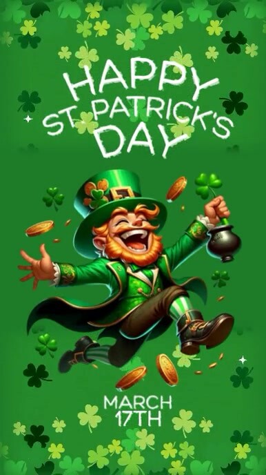 happy st patrick's day instagram STORY post template