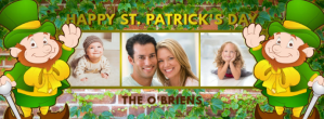 Happy St Patrick Day Facebook Photo Collage Zdjęcie w tle na Facebooka template
