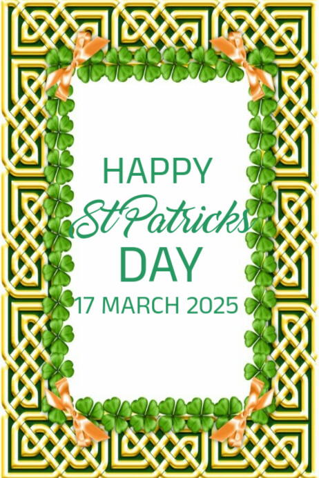 Happy St Patricks Day template 2025 Poster