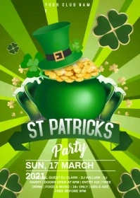 happy st patricks day video A6 template