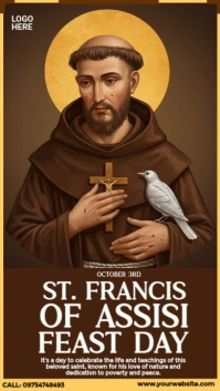 Happy St. Francis of Assisi Feast Day Instagram Story template