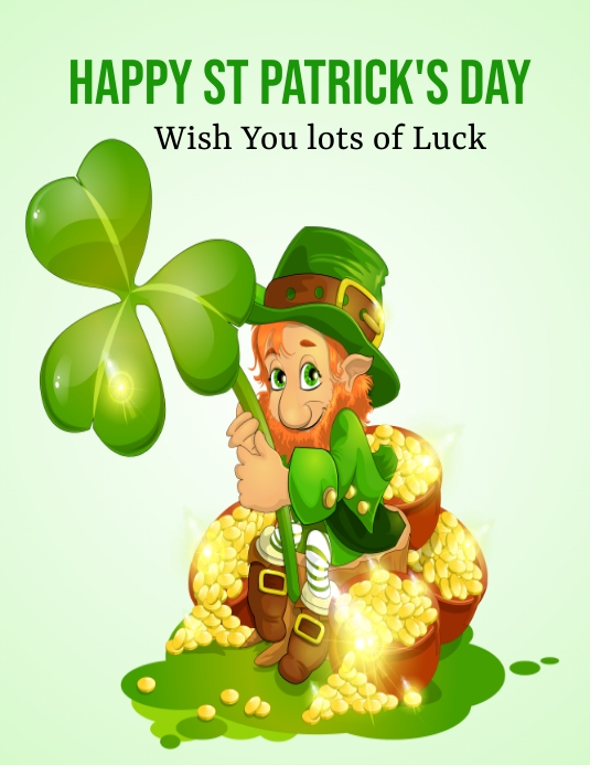 happy St. Patrick's Day Ulotka (US Letter) template