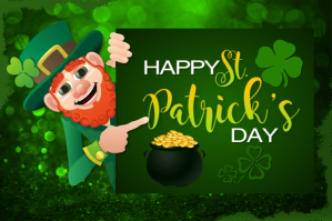 Happy St. Patrick's Day Greeting Card ป้าย template