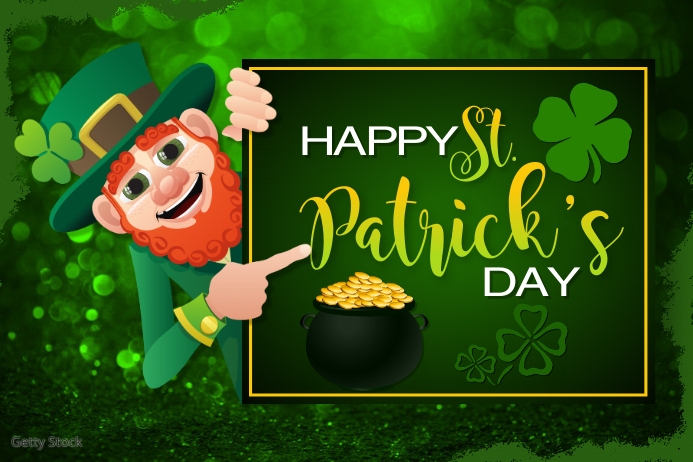 Happy St. Patrick's Day Greeting Card Label template