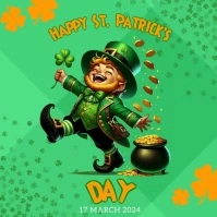 happy st. patrick's day online greeting card Pos Instagram template