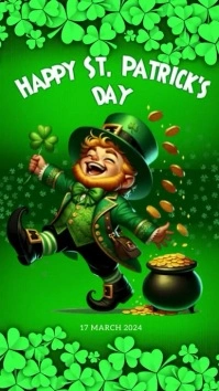 happy st. patrick's day online greeting card Instagram na Kuwento template