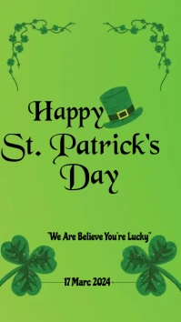 Happy St. Patrick's Day Phone Wallpaper Digital Display (9:16) template